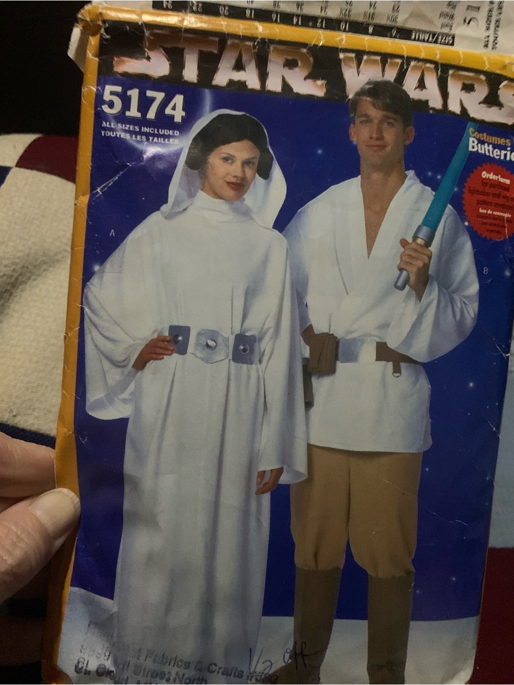 Butterick Star Wars Princess & Jedi Costumes. New; pattern hasn’t been cut into